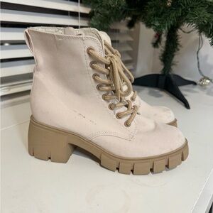 Women's Cream Ankle Boots